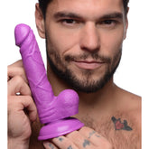 6.5" Dildo with Balls - Purple